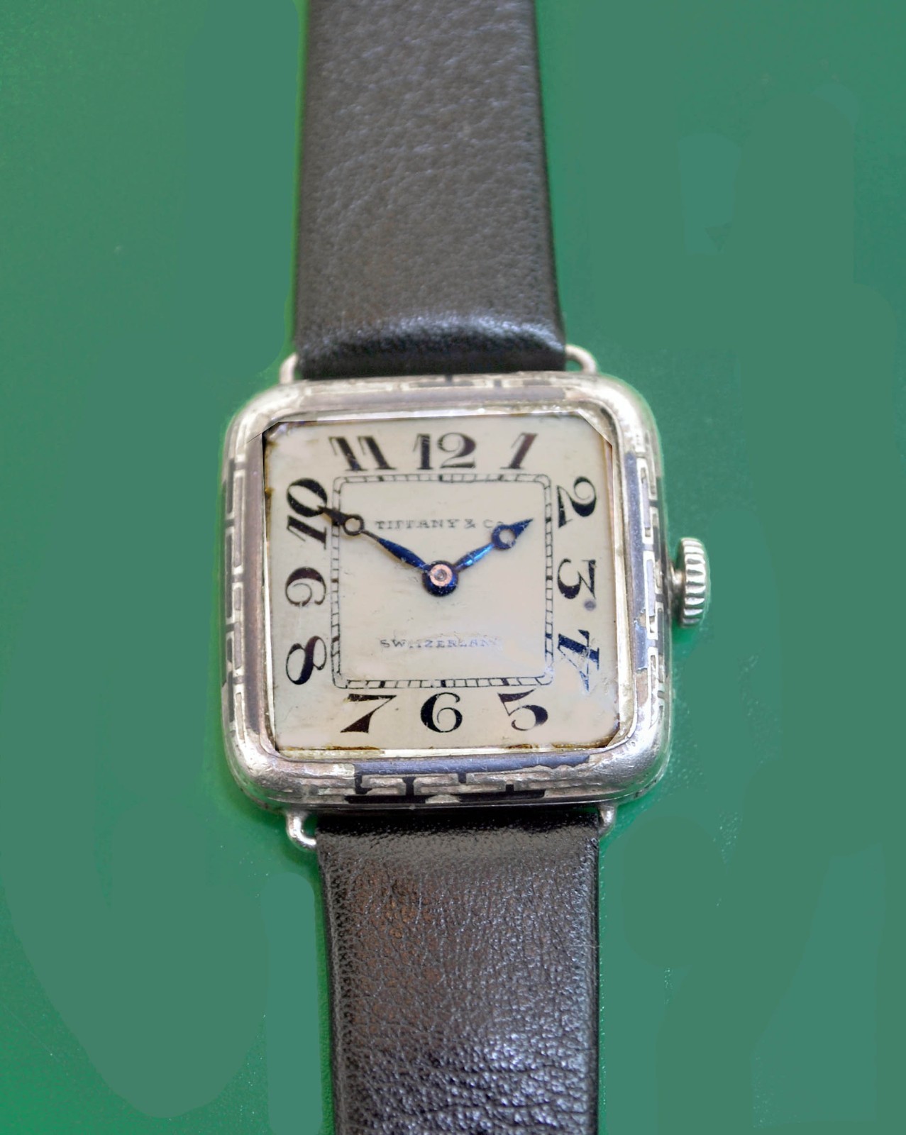 Vintage 1915 TIFFANY & Co By Longines Sterling Silver Niello Large Ladies Watch