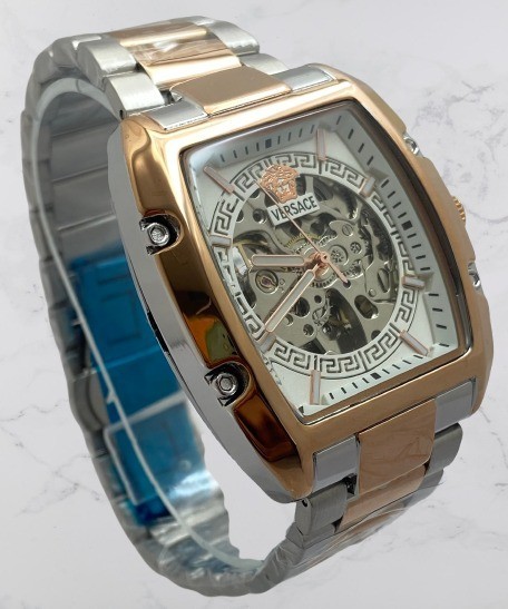 Refurbished Beautiful Versace Dominus Skeleton Automatic Two-Tone Wristwatch