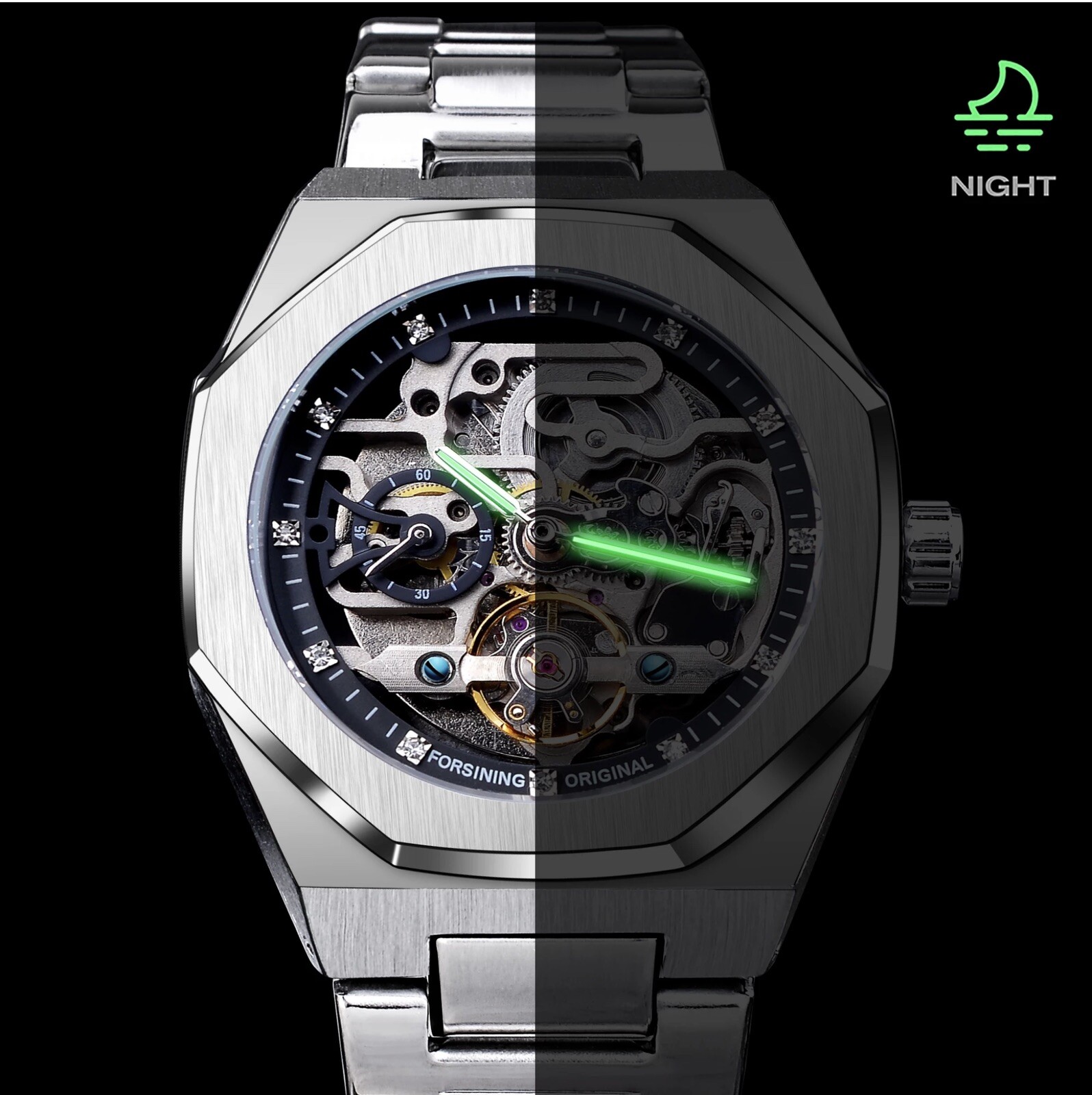 ⌚Men’s Watch Skeleton Mechanical Luminous Luxury Waterproof Sport Wristwatch NEW