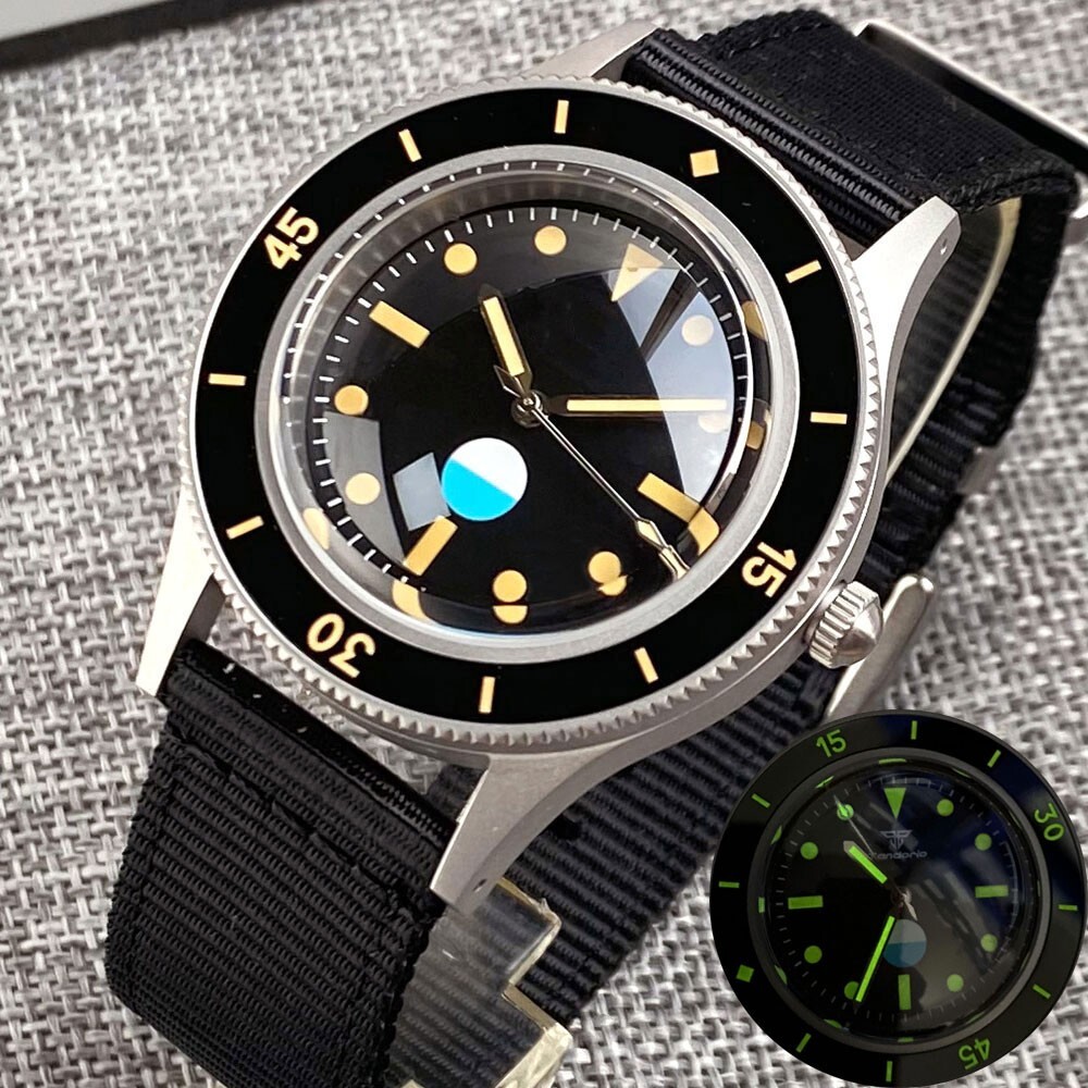 Swim 200m 40MM Retro Fifty Fathoms Watch Men NH35 Mechanical Bow Sapphire Glass