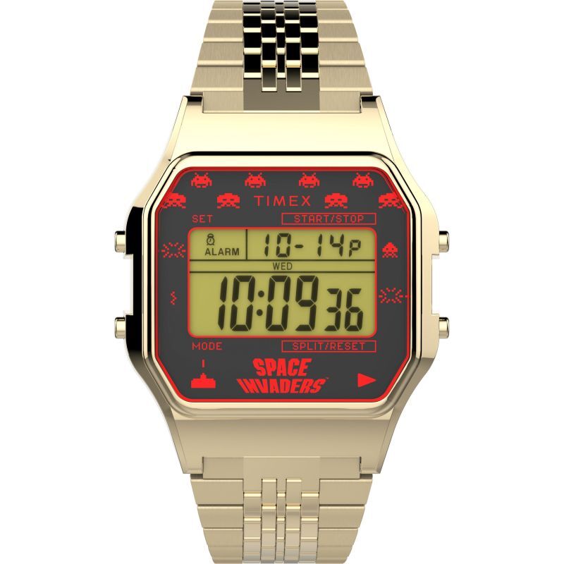 Timex Men’s Stainless Steel Timex 80 Space Invaders Digital Watch TW2V30100