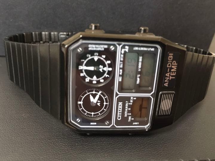 Citizen Ana Digi Temp Matte Black Record Label New Box with Accessories