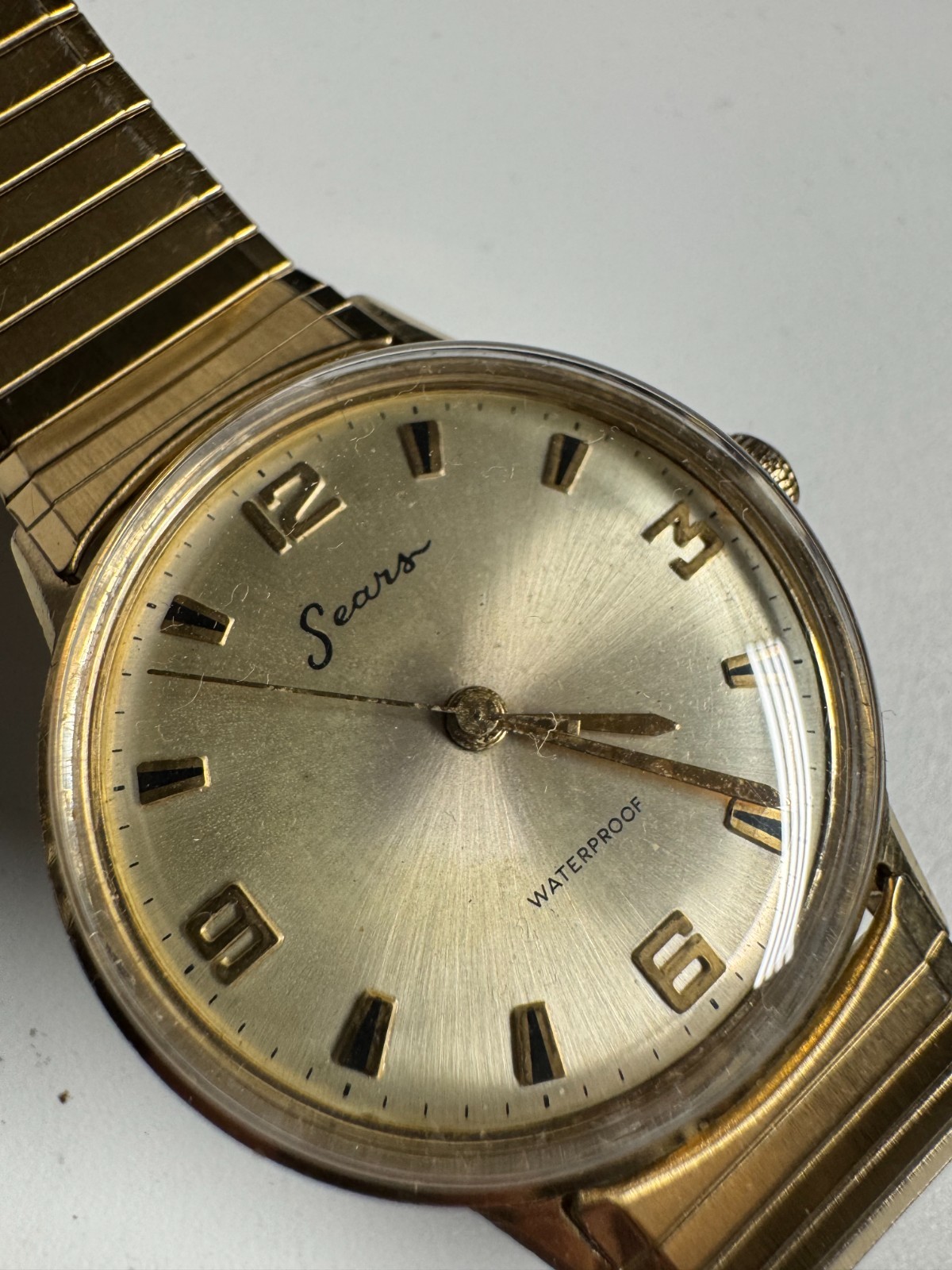 Timex/US Time Vintage 1968 Marlin Wind Up Watch 33MM “SEARS” Dial Runs Good