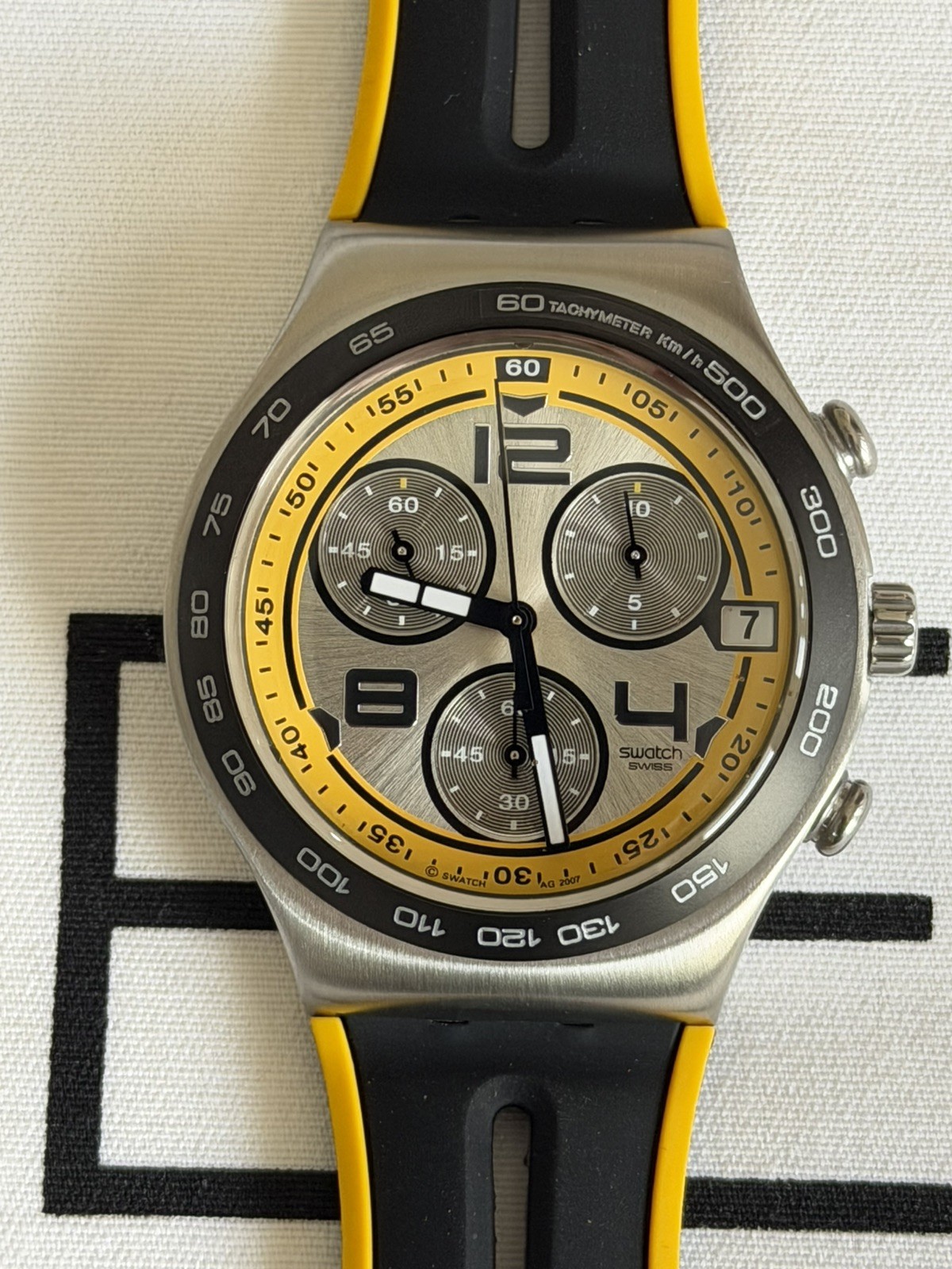 Swatch Irony Chronograph “Laser Light”YCS503 – Rare 2007 Model – New Old Stock