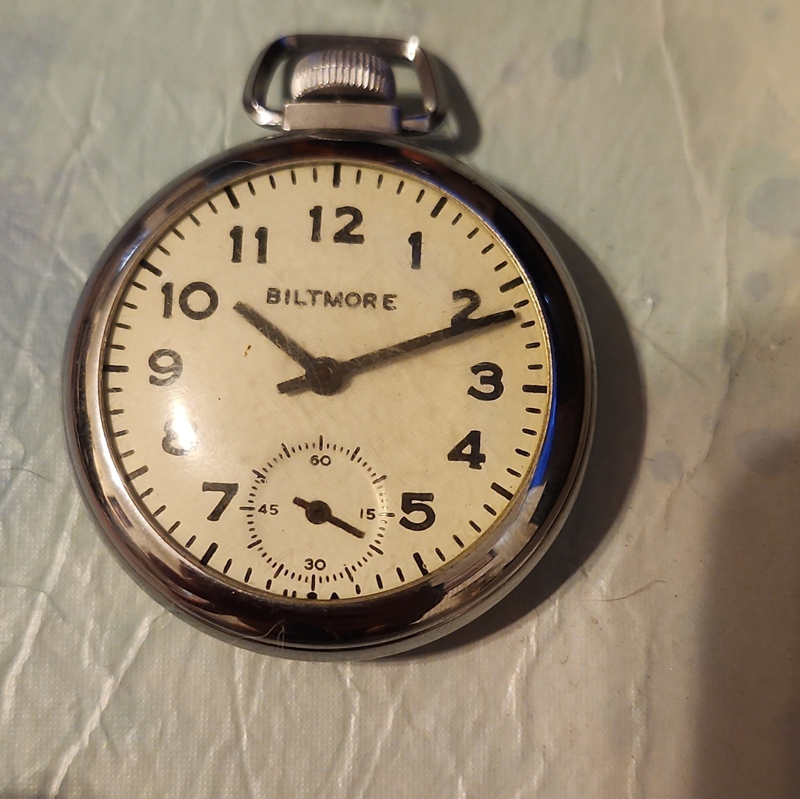 Biltmore Vintage Pocket Watch Yellow Faced E. Ingraham Comp. USA