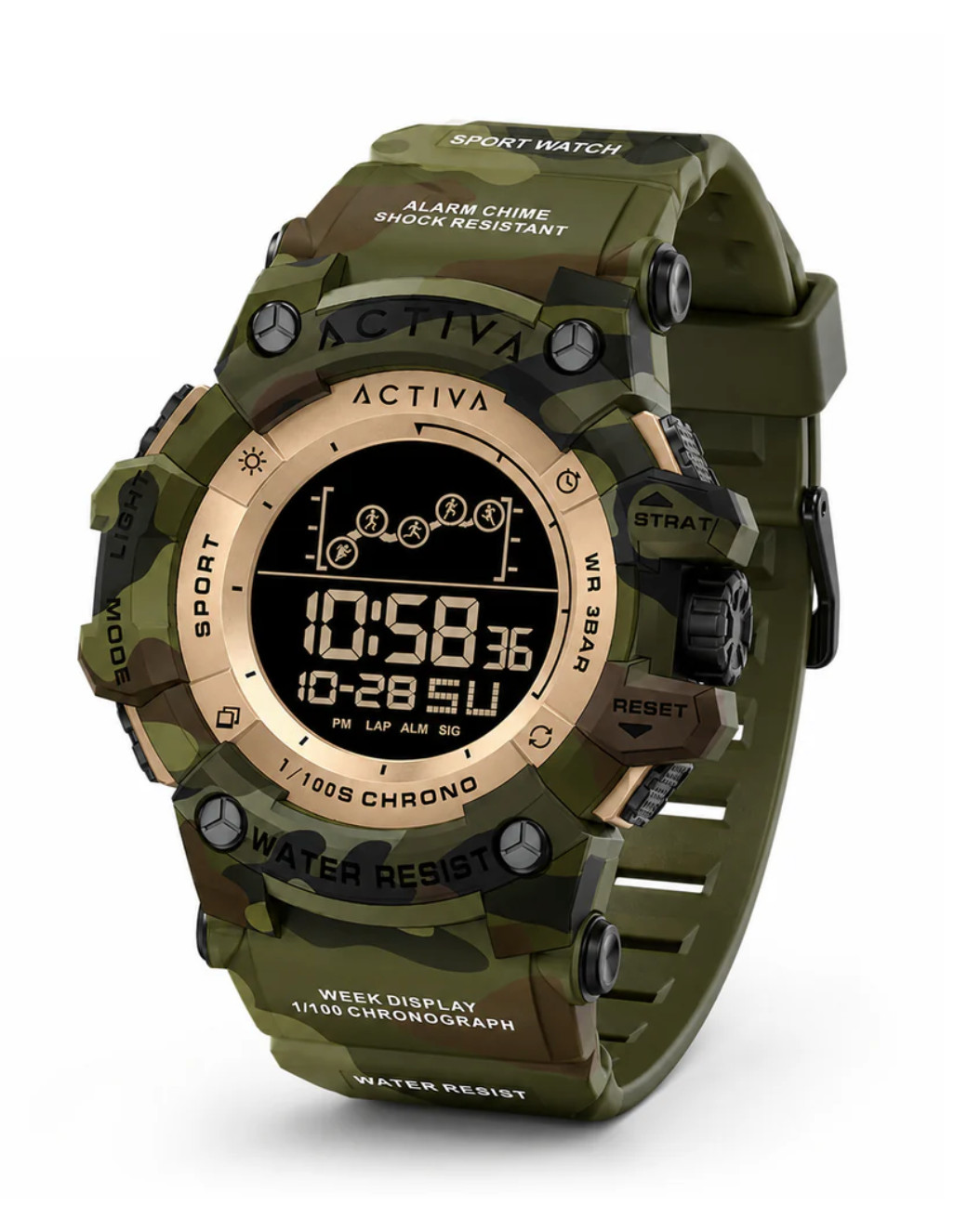 Activa X Invicta Digital Summit Watch, Green Camouflage (ACW8082-021)