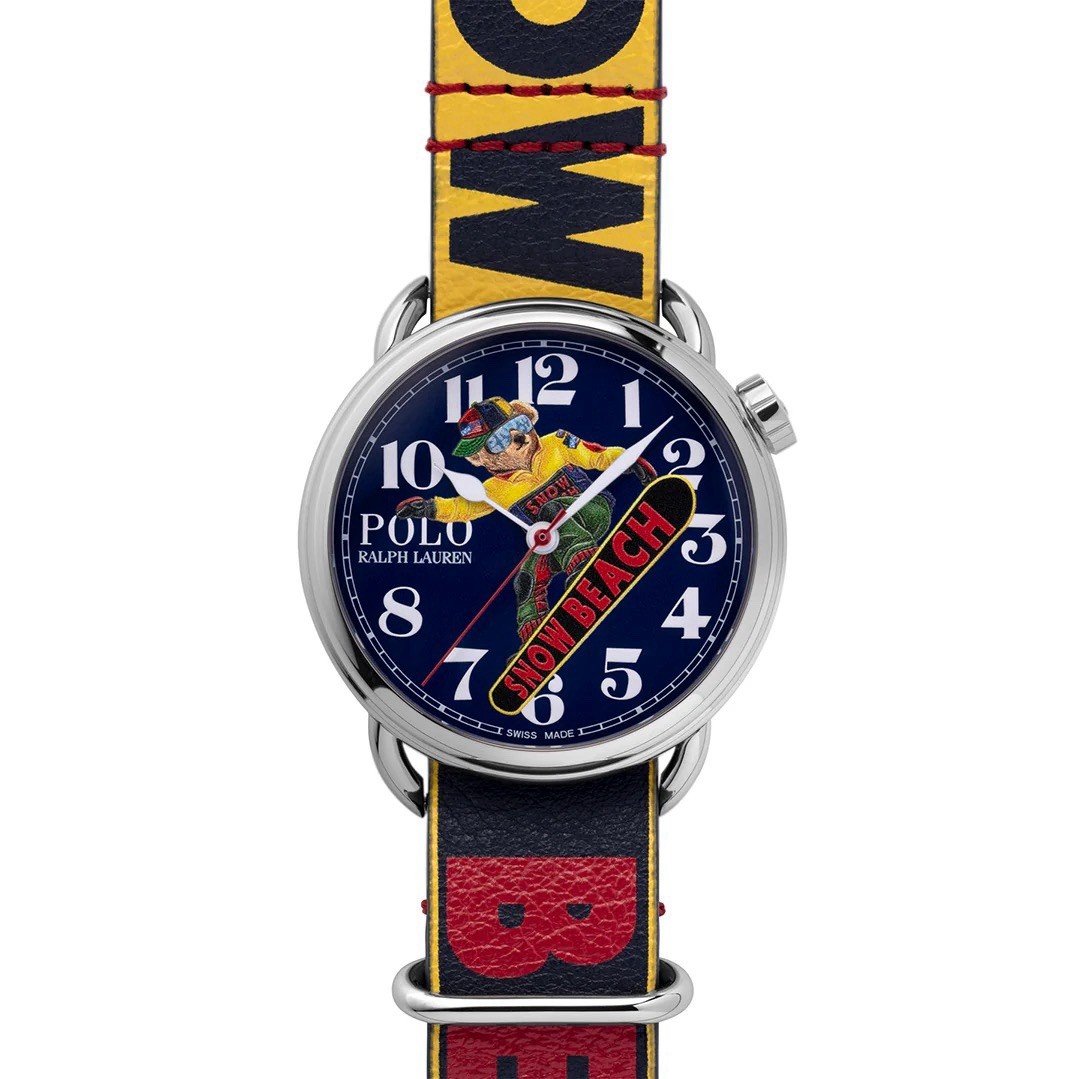 Limited Ed. Ralph Lauren x The Rake Snow Beach Bear Automatic Leather Mens Watch