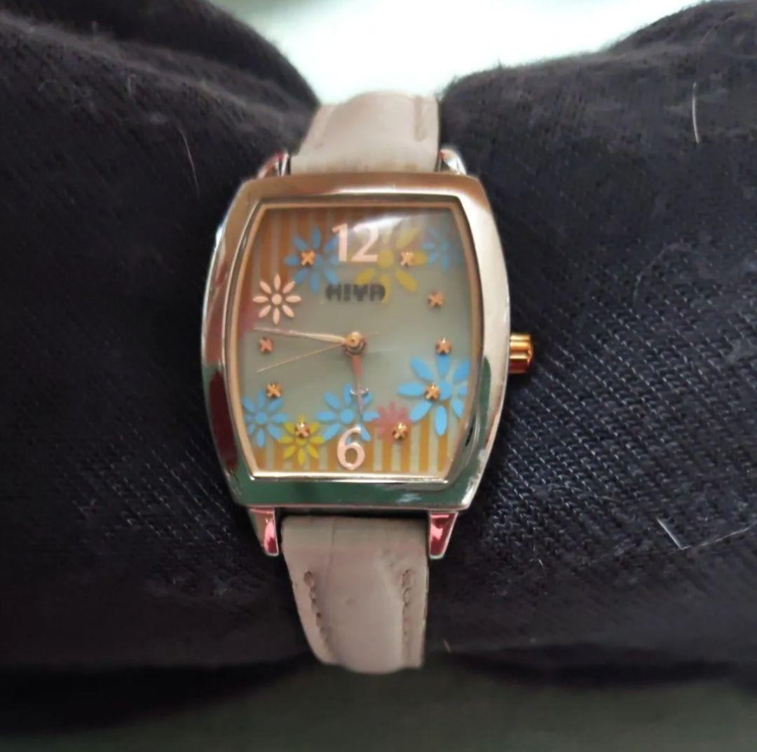 Analog Watch Square Strap Floral Colorful