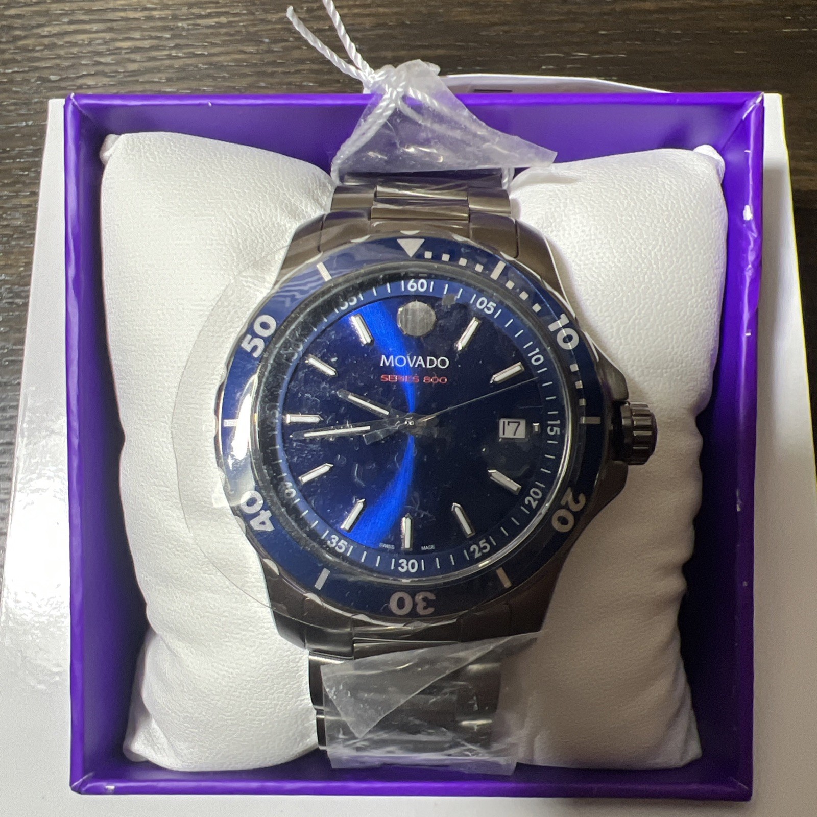 Movado Series 800 Blue Dial Steel Swiss Quartz Men’s 42mm Watch – Model 2600137