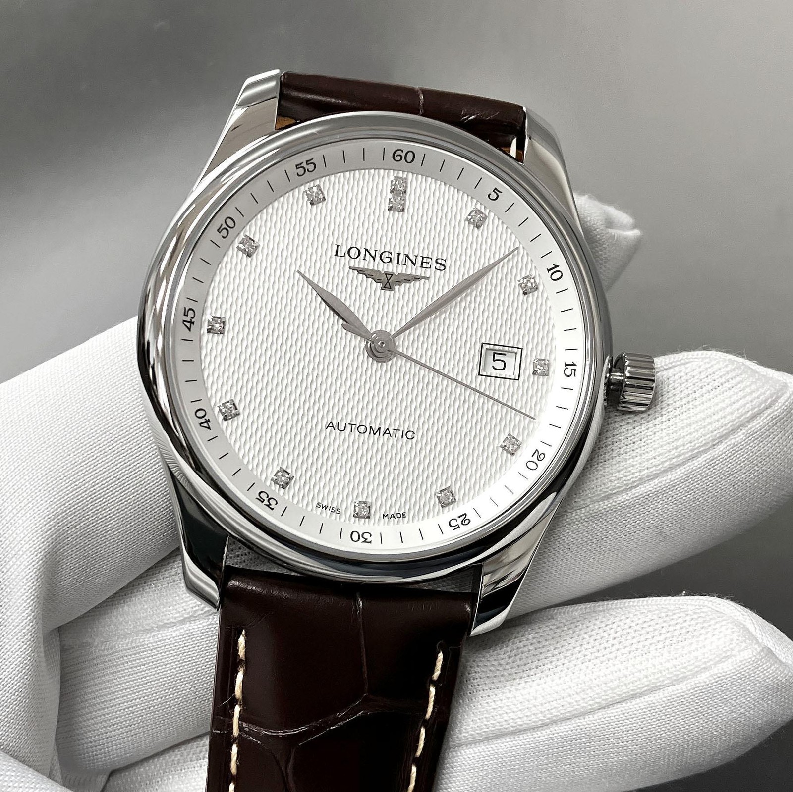 Longines Master Collection 42mm Silver Dial Leather Men’s Watch L2.893.4.77.3
