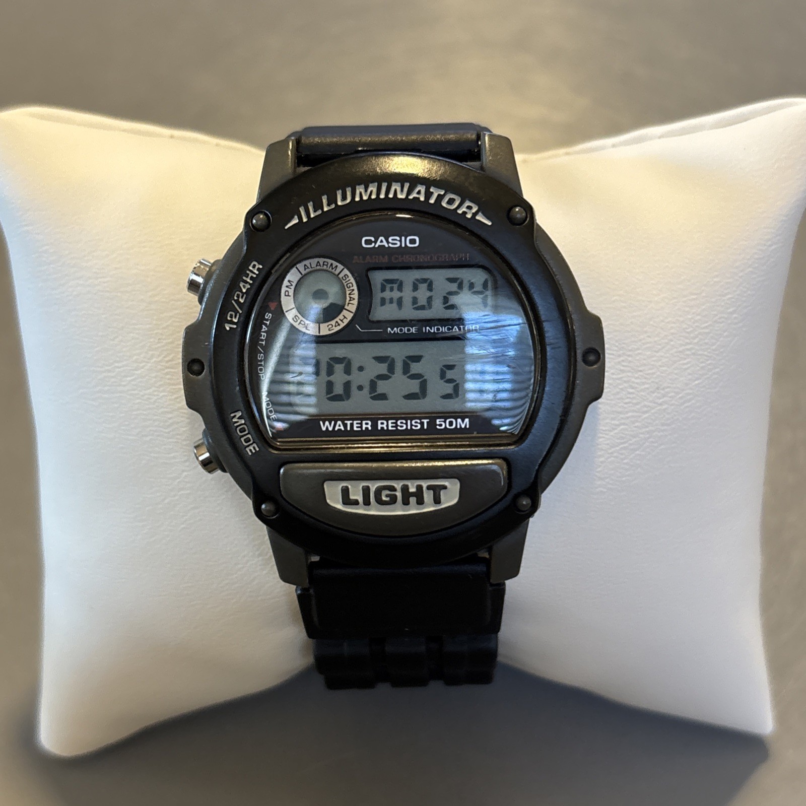 Casio Illuminator Digital Watch W-87H Black Gray WR 50m Alarm Chrono – Works!