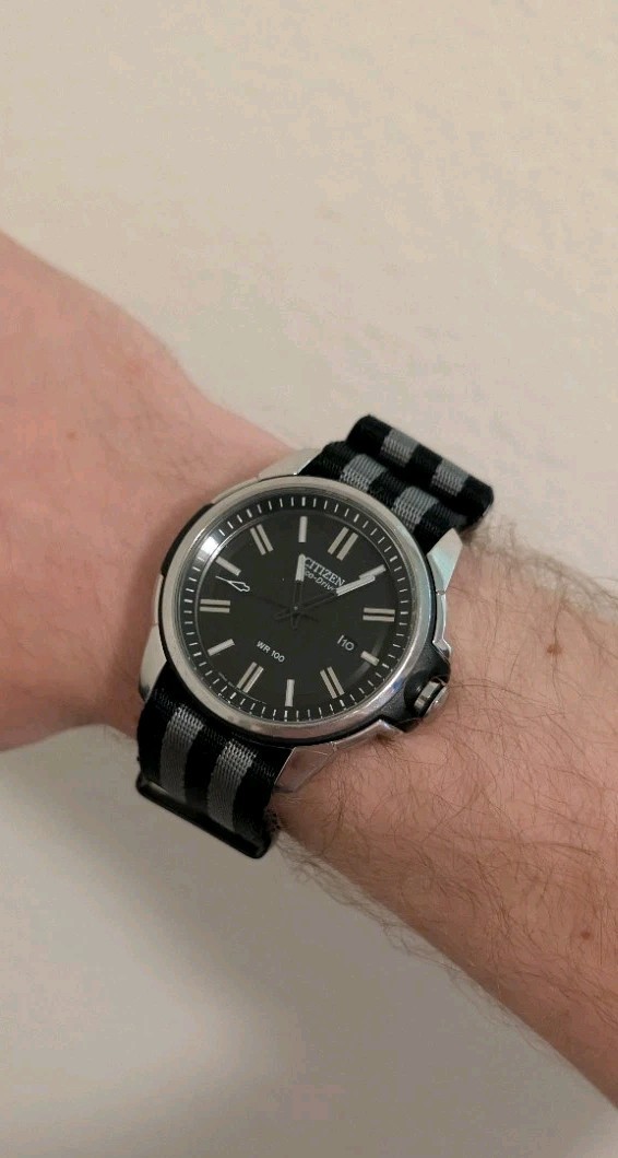 Citizen Eco-drive NATO strap 44mm Watch Aw1150-07e H44