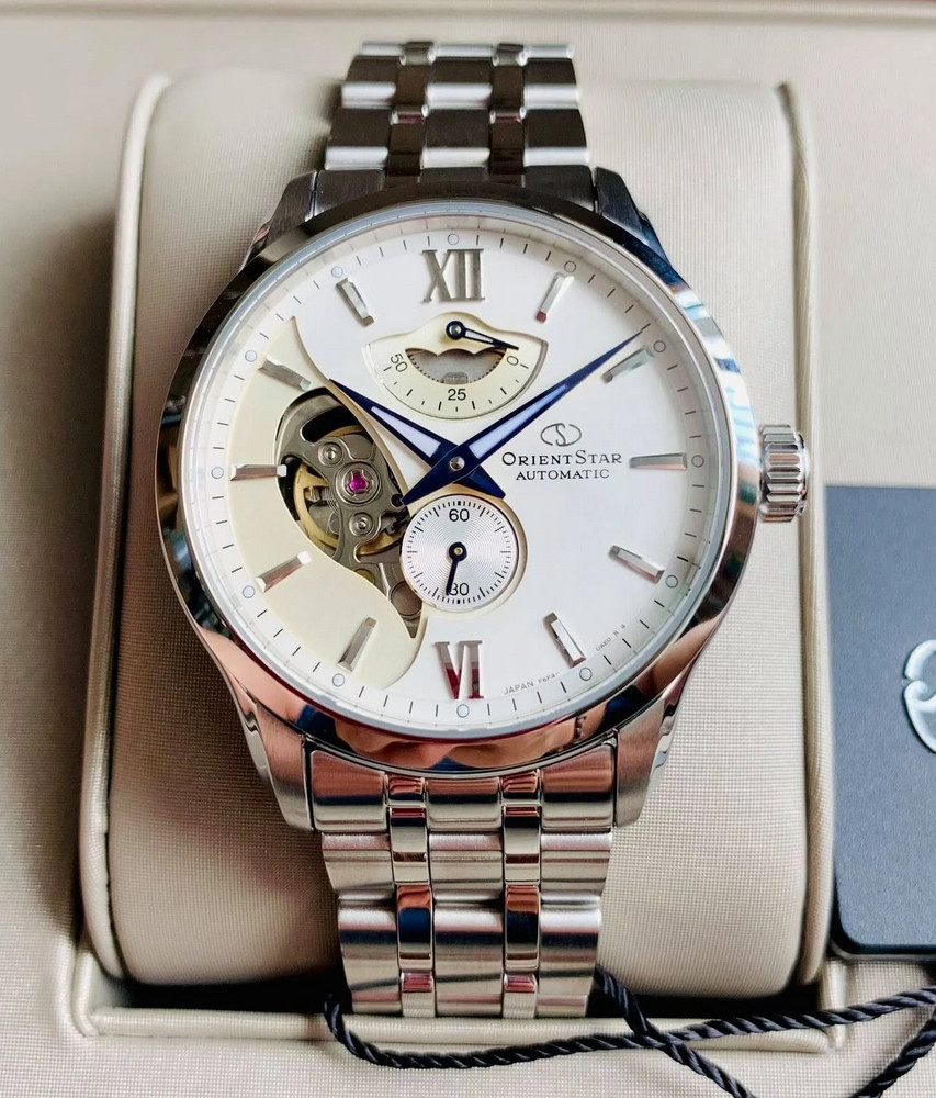 Orient Star Automatic Silver Dial Men’s Watch Power Reserve RK-AV0B01S