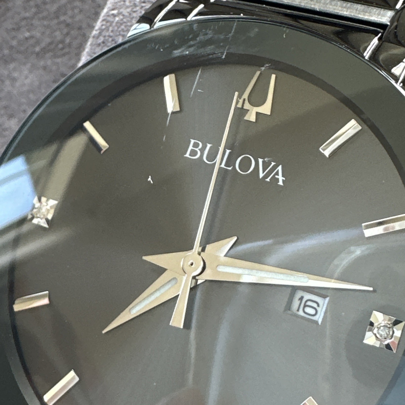 Bulova Millennia Men’s Quartz Diamond Accent Calendar Watch 42mm 98D158