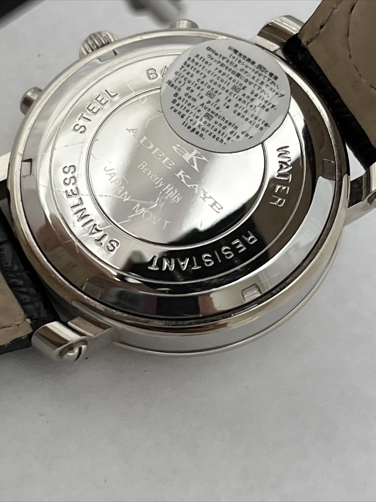 Adee Kaye Beverly Hills Chronograph Moon Phase Watch Box/Warranty Booklet
