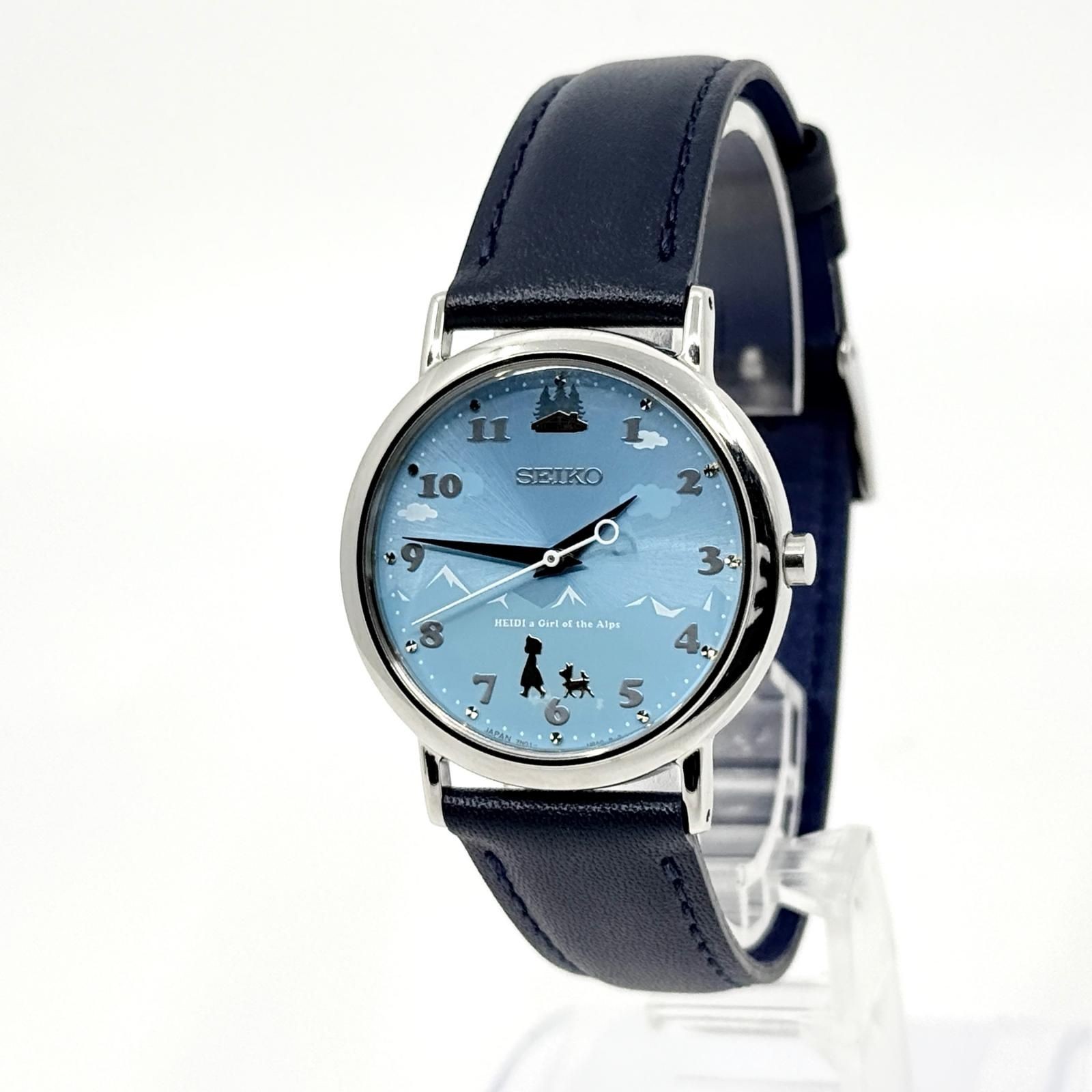 Seiko Heidi Girl Alps 7N01-HFA0 Blue Quartz Watch Unisex Japan 076140