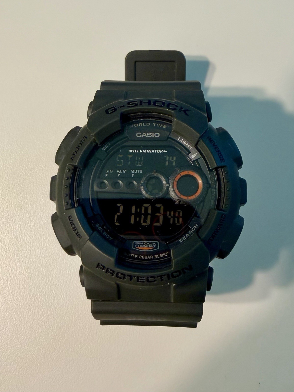 Casio G-Shock GD-100MS Digital Working Green/Khaki Resin Watch 51mm B450
