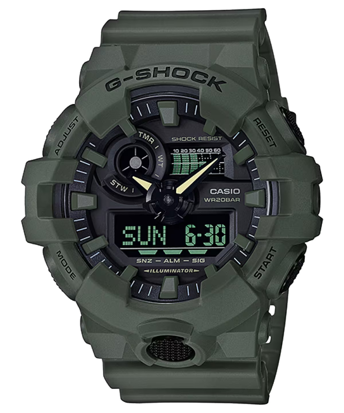 Casio G-Shock Analog/Digital Watch Olive Green Resin GA-700UC-3A / GA700UC-3A