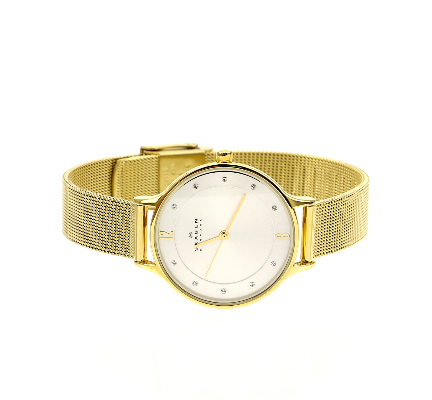 Skagen Anita Gold-Tone Steel Mesh Watch 30mm F1815