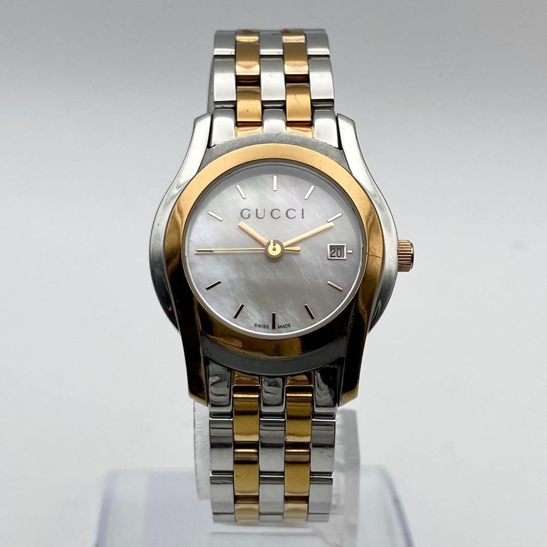 Gucci 5500L Shell Dial Gold Combination Quartz Women’s Watch Japan 071706