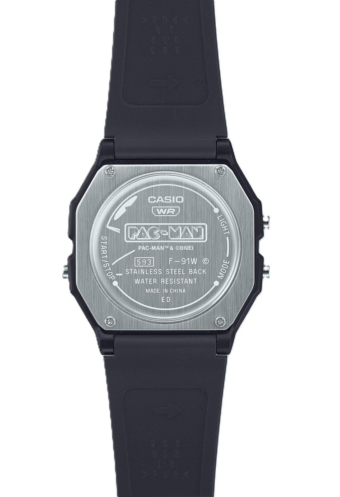 Casio Digital PAC-MAN Collaboration Alarm Chrono Quartz F-91WPC-1A Unisex Watch