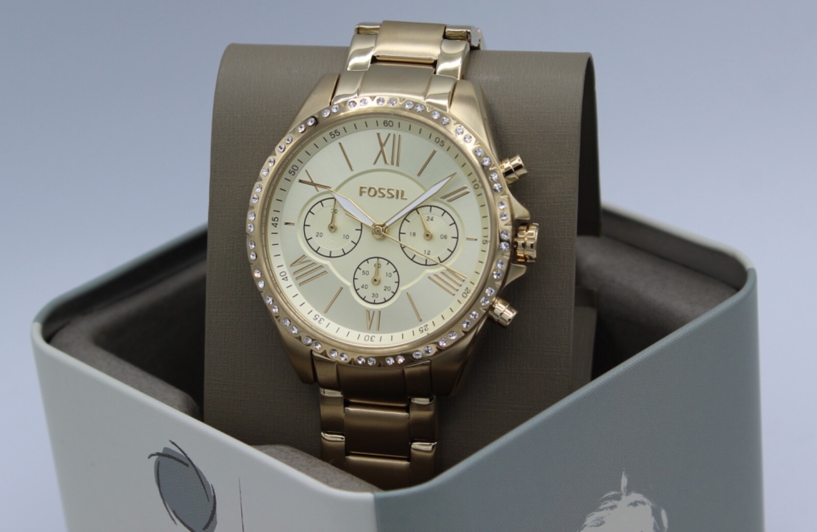 Fossil Modern Courier Crystals Chrono Gold Women’s BQ3378 Watch