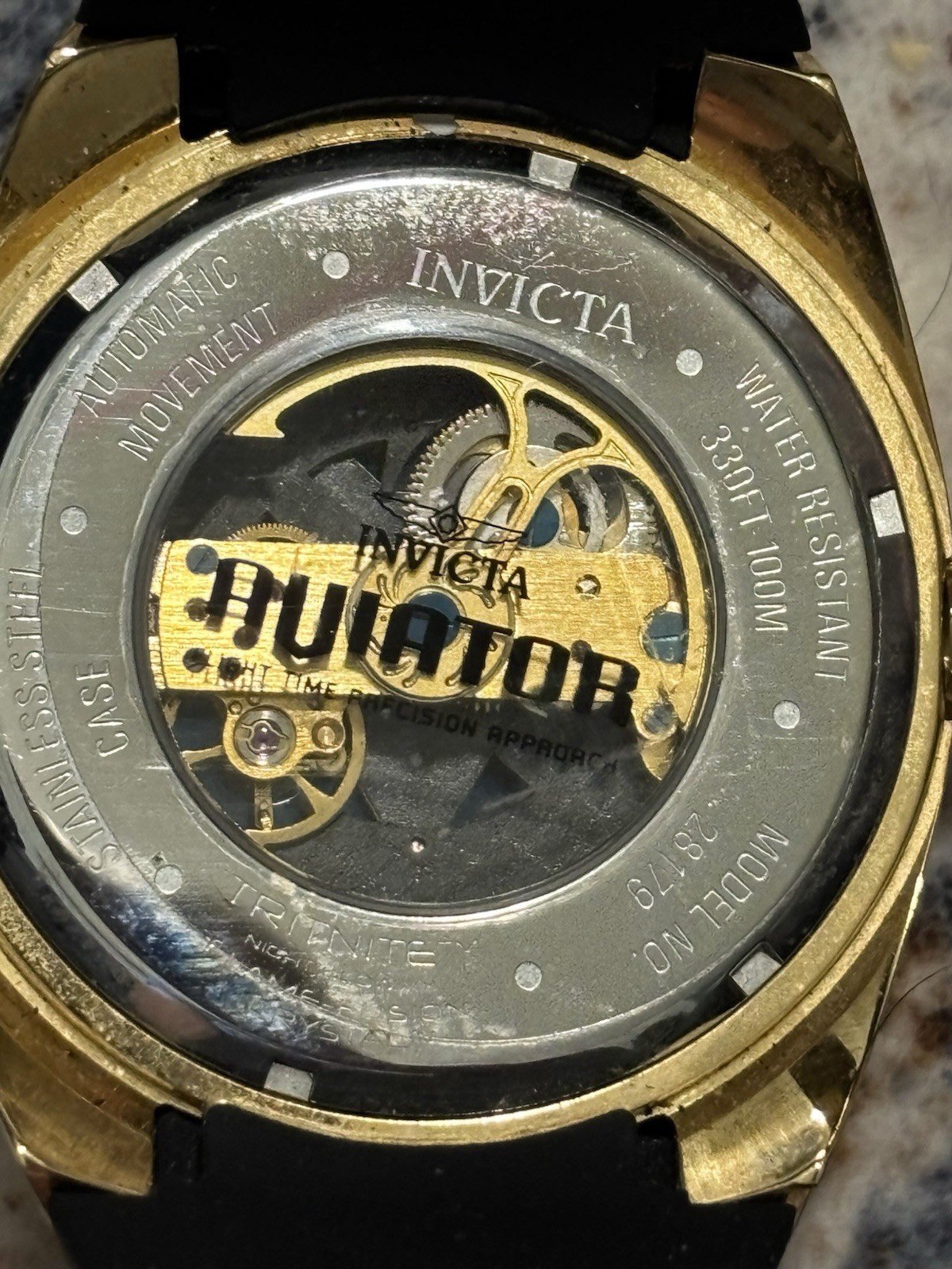 Invicta Aviator Men’s Automatic Watch Black/Gold model 28179