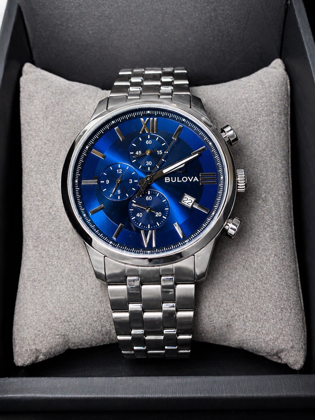 Make Offer Bulova Men’s Classic Sutton Watch Stainless Band. Chronograph New!!