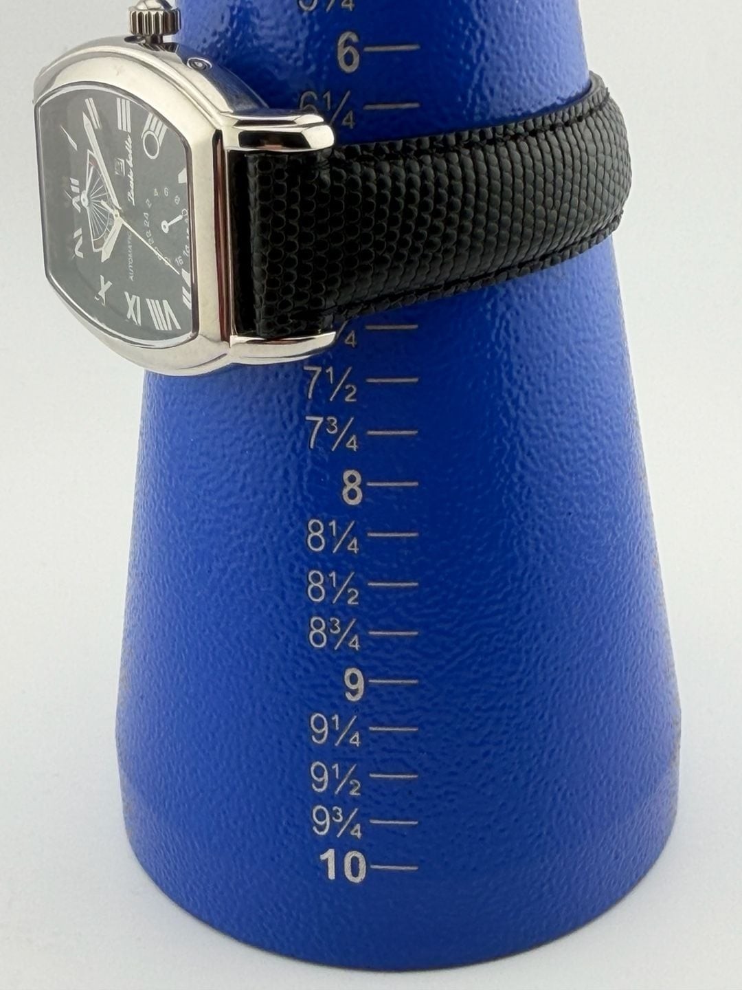 Louis Bolle Henry II Automatic Tonneau Case Mens Watch Black Guilloché / Leathe
