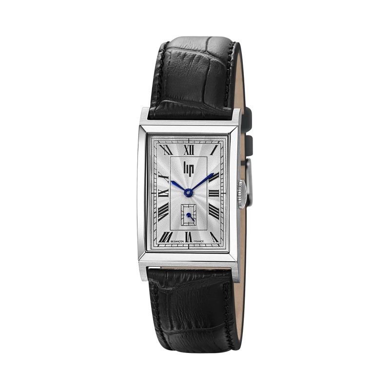 Lip Churchill T24 671927 Men Black Leather Strap Analog Dial Quartz Watch 41.5mm