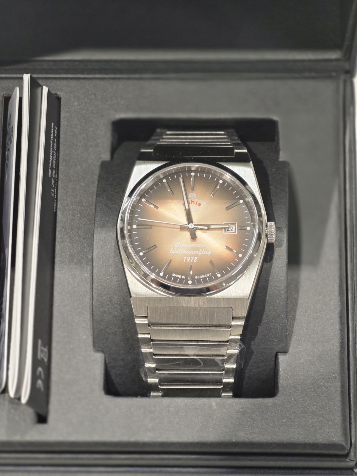 Ruhla “Space Control” Brown Dial Men’s Integrated Bracelet Automatic Watch
