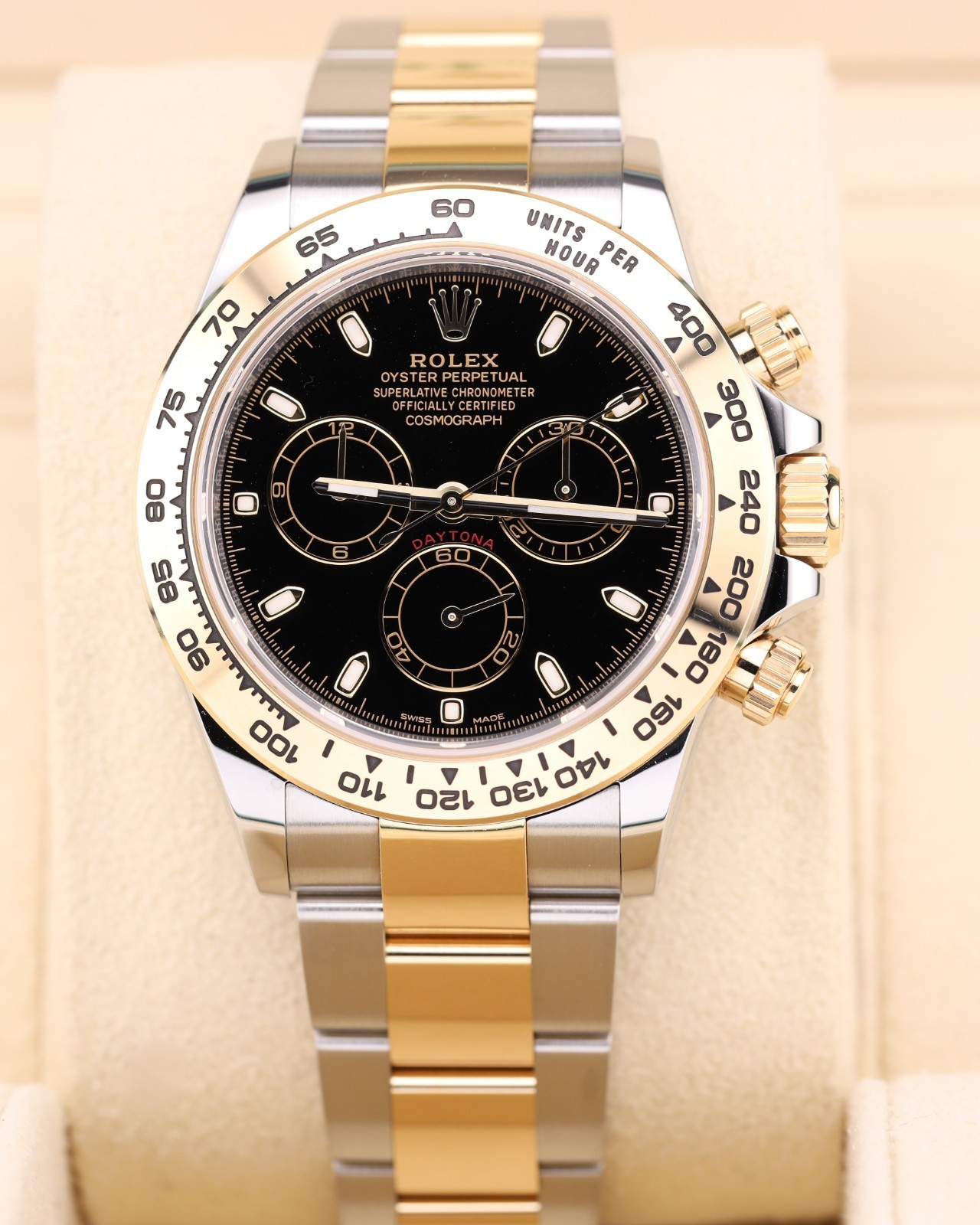 Rolex Daytona Black Dial Two Tone Yellow Gold Oyster 116503