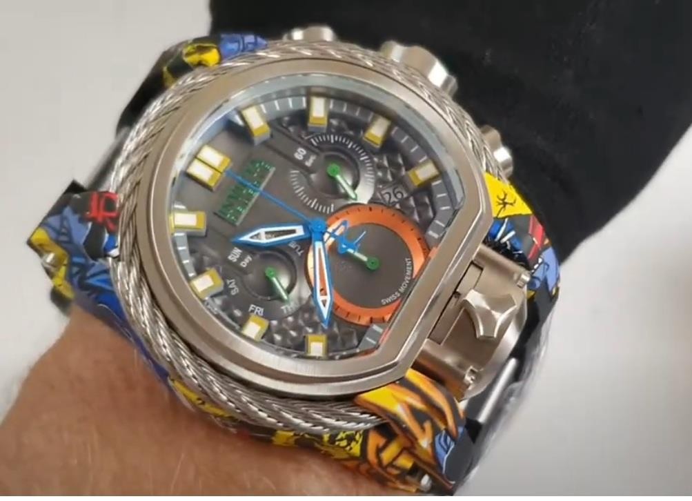 Invicta Reserve Bolt Zeus Magnum Graffiti Black Dial Swiss Mvt Watch 52mm New