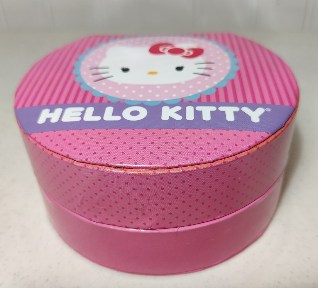 NEW Sanrio HELLO KITTY Heart Shaped Case Pink Polka Dots Band Quartz Watch