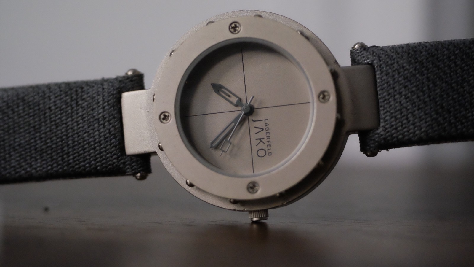 Karl Lagerfeld “JAKO” Designer Watch–Minimalist Silver Dial–Grey/Black