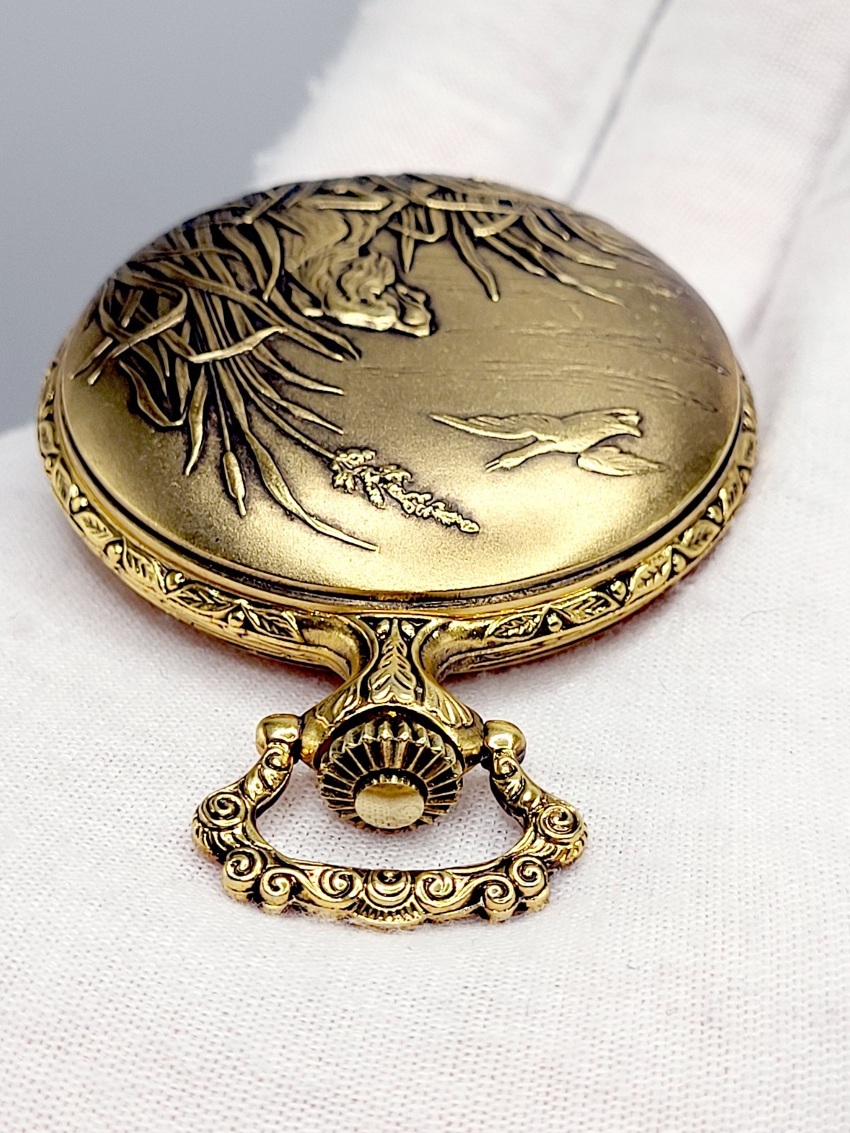 Rare 48mm [MINT] Andre Rivalle Vintage Incabloc Gold Ton Swiss Made Pocket Watch
