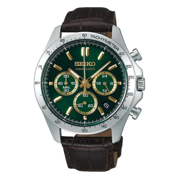 SEIKO SPIRIT SBTR017 Chronograph Green Dial Leather Men Watch New from Japan