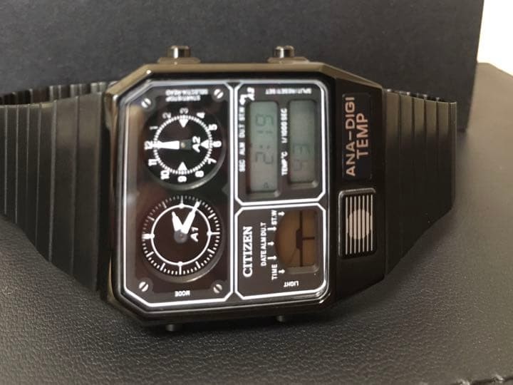 Citizen Ana Digi Temp Matte Black Record Label New Box with Accessories
