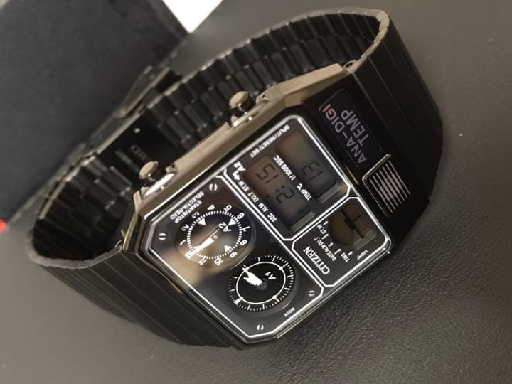 Citizen Ana Digi Temp Matte Black Record Label New Box with Accessories