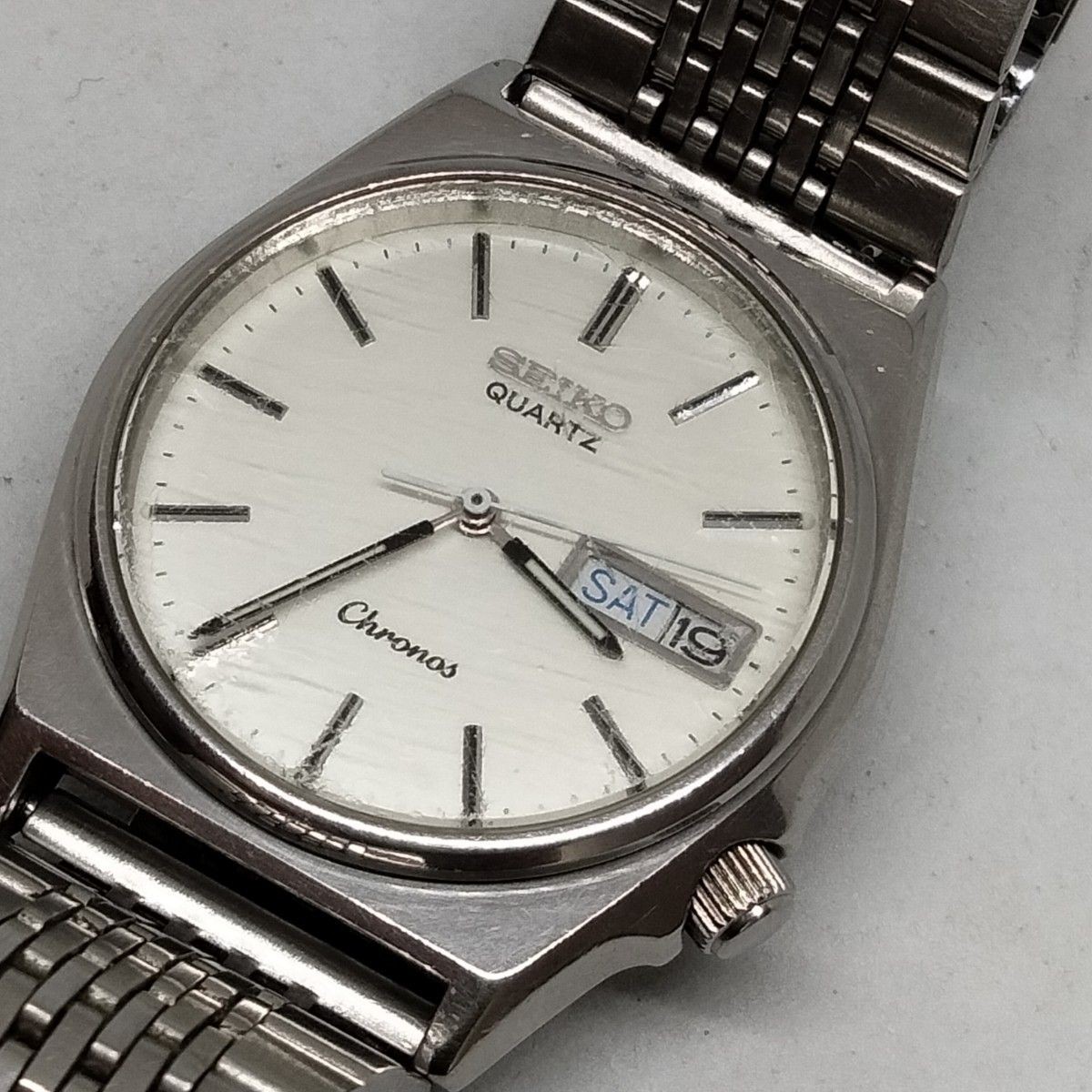 SEIKO Chronos 8123-7130 Quartz Day Date Vintage Men’s Watch Japan Used