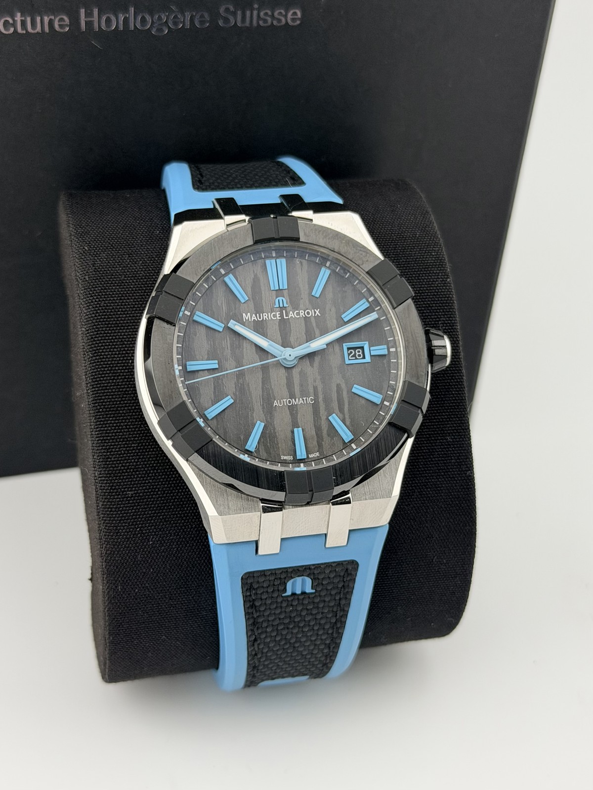 Open Date Maurice Lacroix Aikonic Carbon Rubber AC6008-SSL40-331-4 Complete
