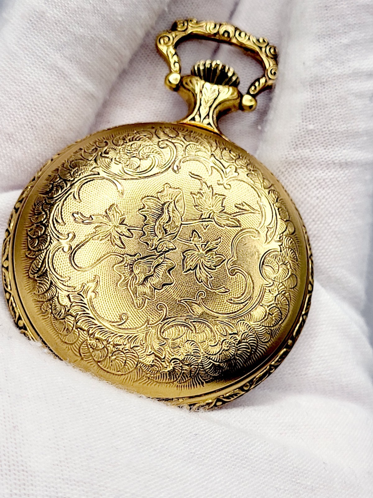Rare 48mm [MINT] Andre Rivalle Vintage Incabloc Gold Ton Swiss Made Pocket Watch