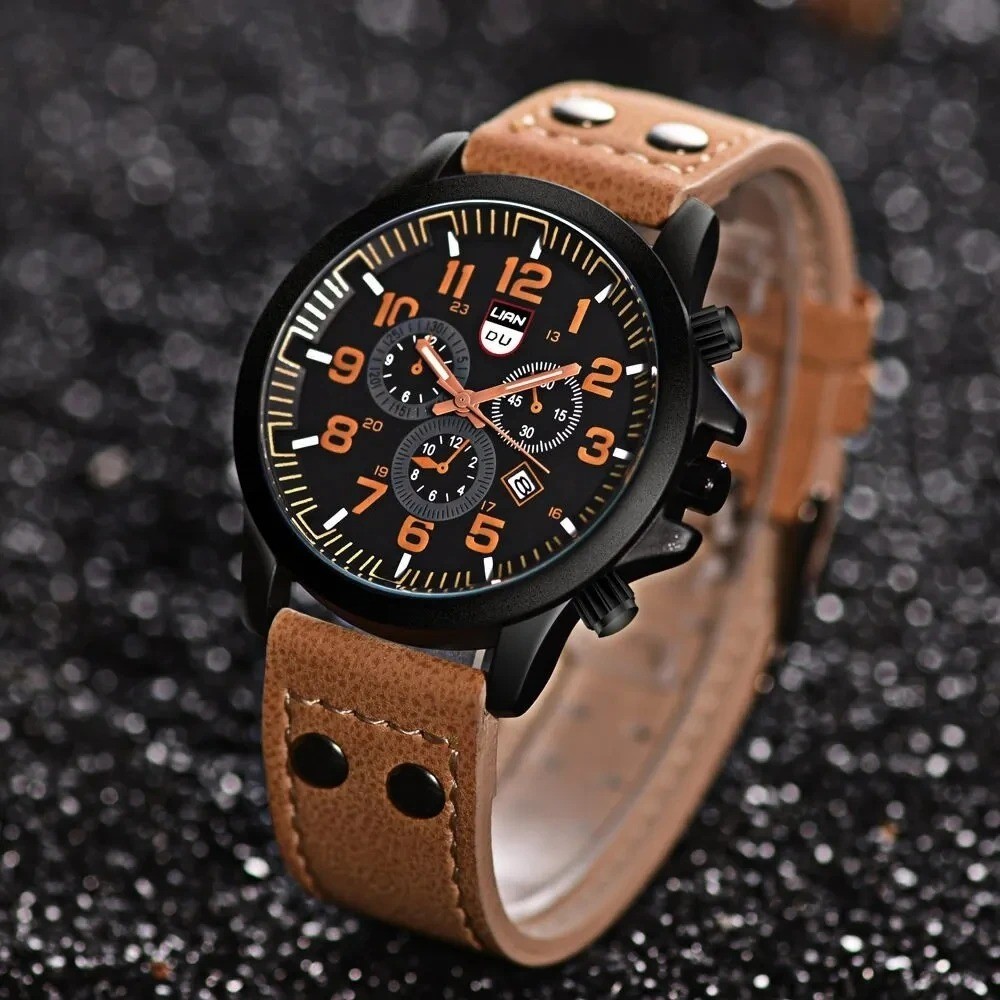 Mens Quartz Watch Luxury Analog Auto Date Business Casual Military Watch