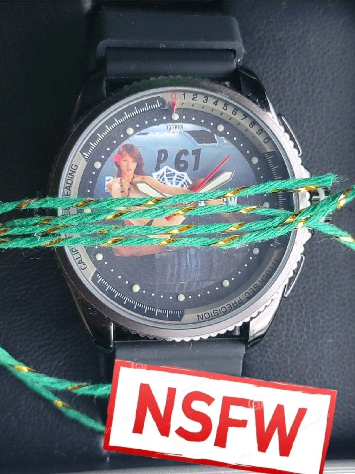 Full NSFW Topless Bottomless mod watch Wartime WW2 BLACK WIDOW Art Miyota Quartz