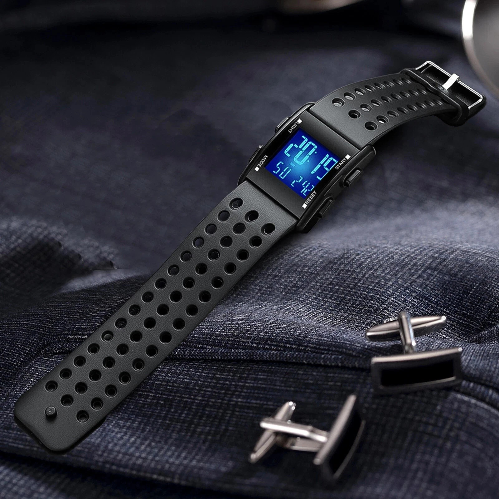 Waterproof Digital Sports Watch Military Tactical LED Backlight Wristwatch Men