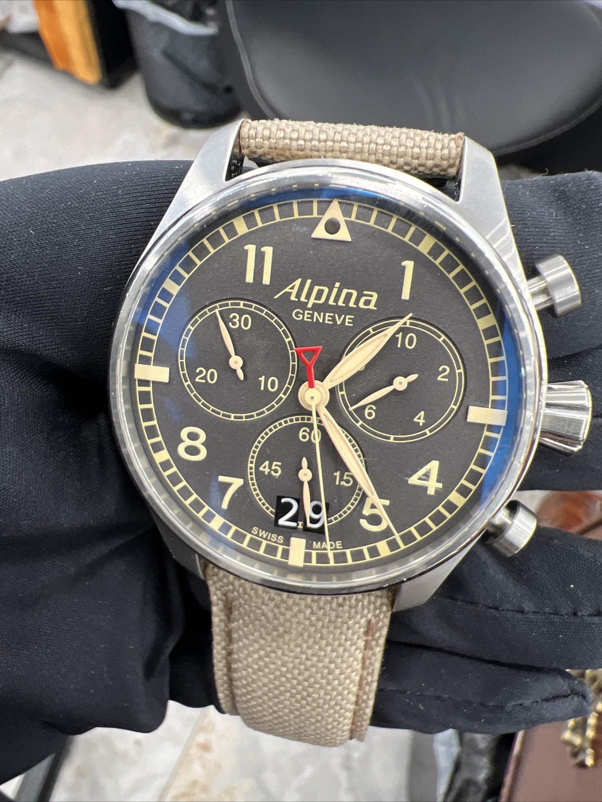 Alpina Men’s Startimer Pilot Chronograph Quartz 42mm Watch Al-372X4S6