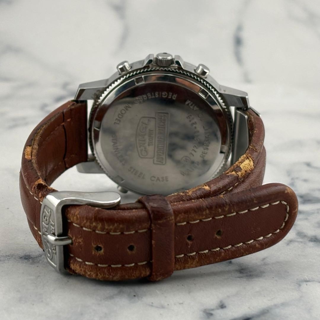 Camel Authentic Men Watch Chronograph Quartz Used Rare Vintage Good Working JPN
