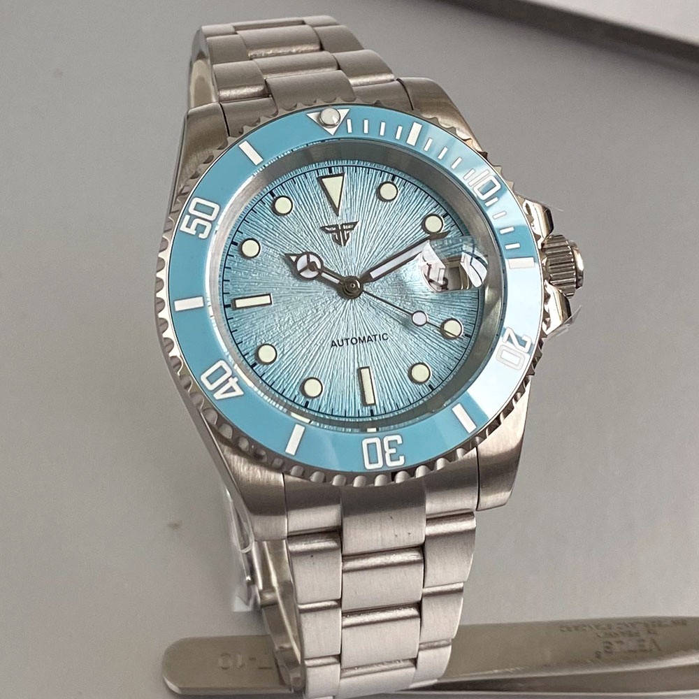 40mm Tandorio Texture Gradient Gray BLue Green Dial Miyota Automatic Mens Watch
