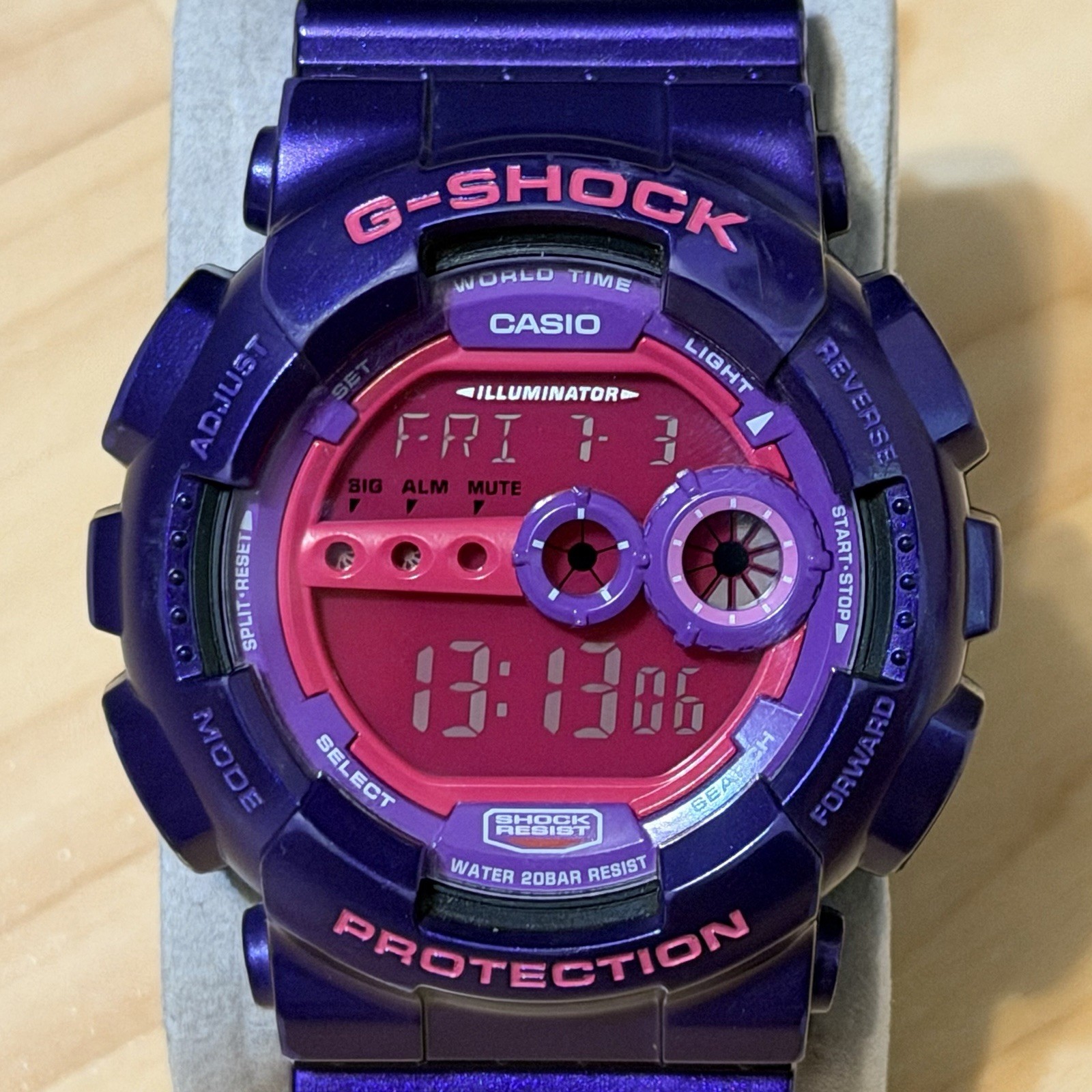 Casio G-Shock GD-100SC-6 Crazy Colors Series Purple Mens Digital Watch GD100 100