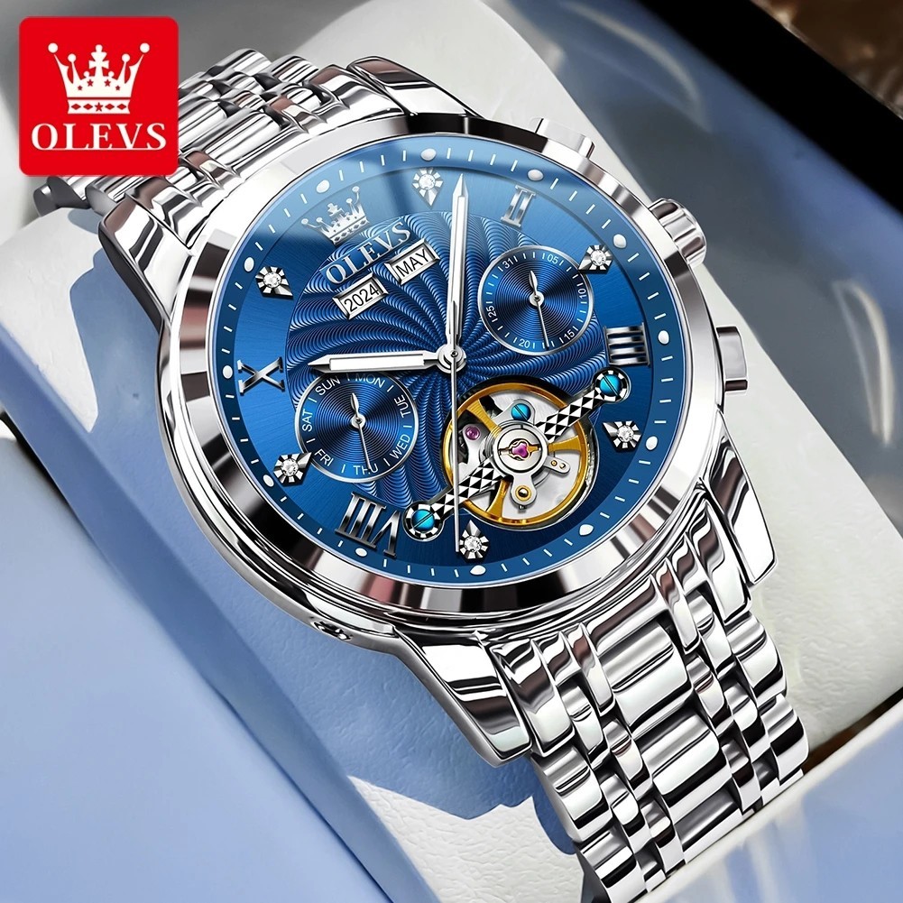Automatic Mechanical Waterproof Watch Luxury Dial Men Men’s Strap
